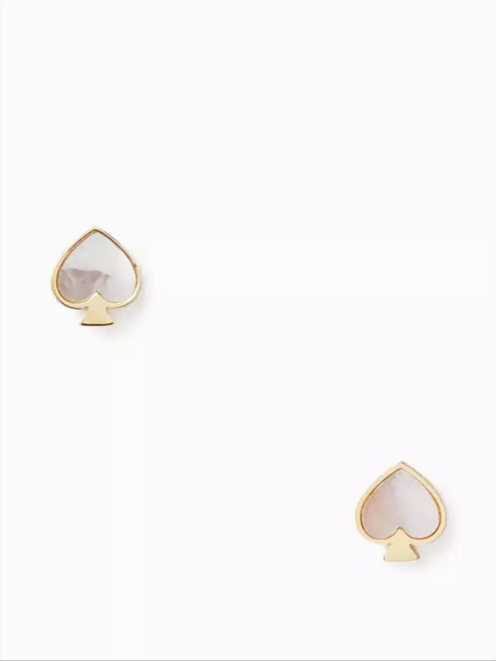 Kate Spade Mother of Pearl Heritage Spade Stud Earrings Gold NWT